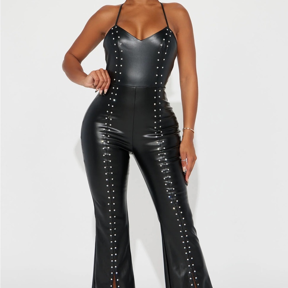 Black Studded Jumpsuit